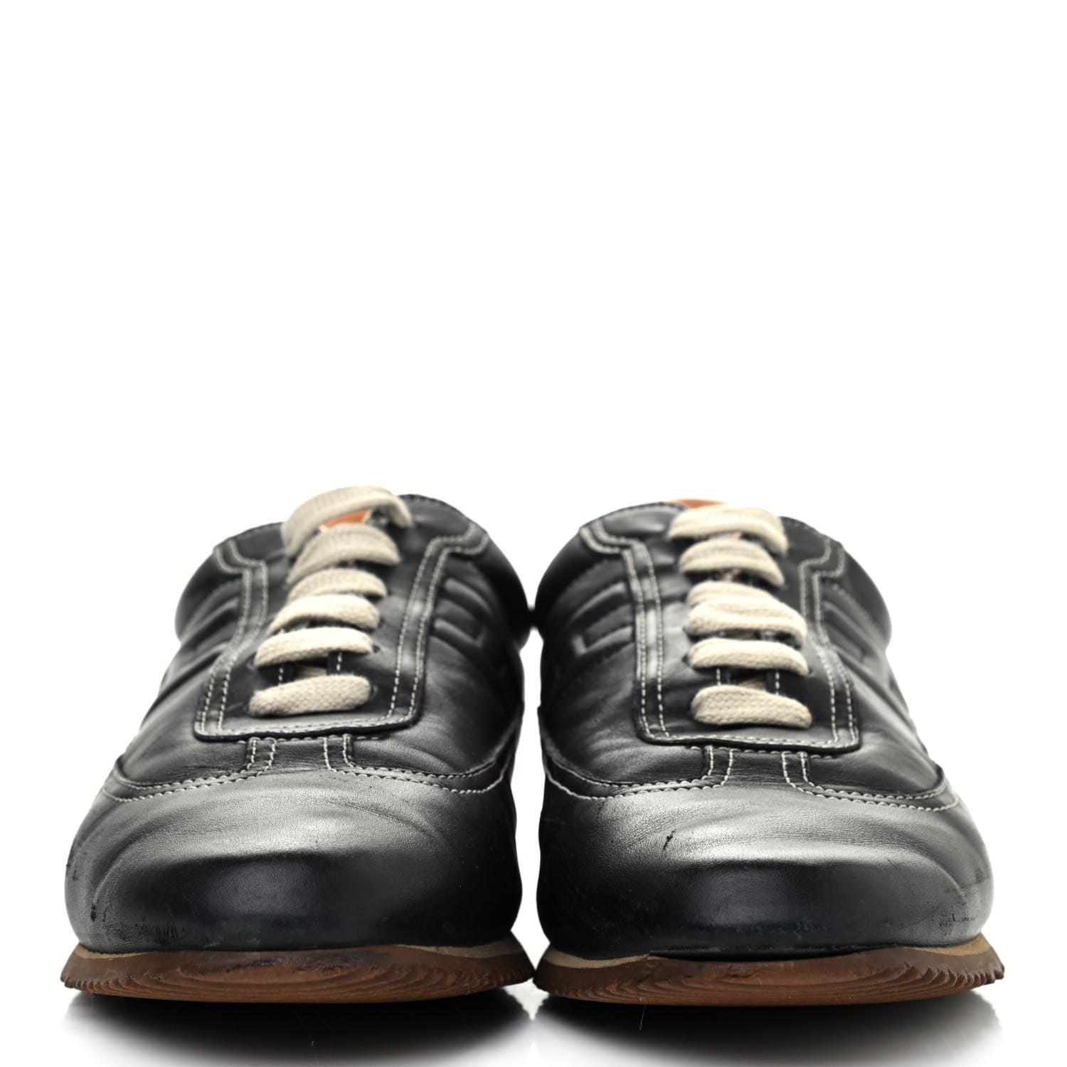 Hermes Calfskin Womens Quick Sneakers 37.5 Black 2 of 4