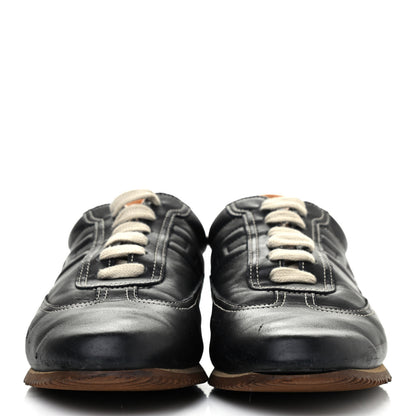 Hermes Calfskin Womens Quick Sneakers 37.5 Black 2 of 4