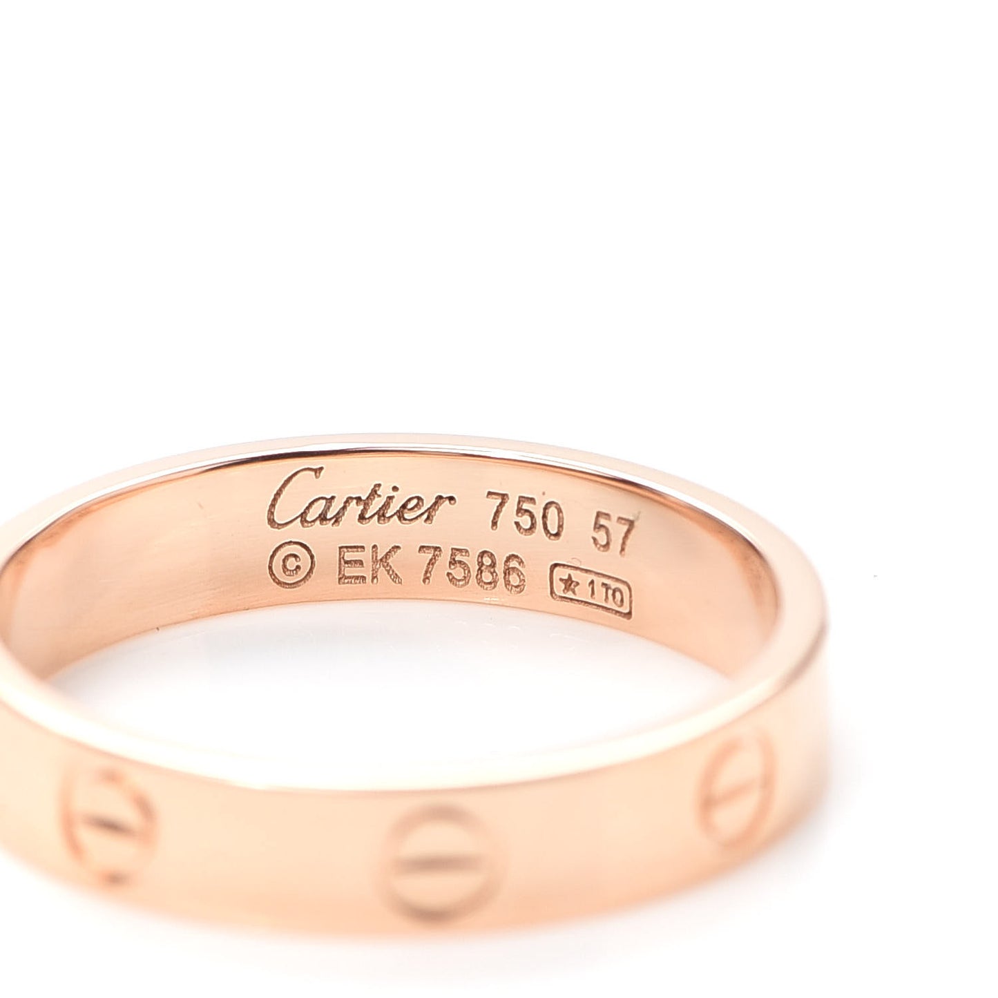 18K Pink Gold 3.5mm LOVE Wedding Band Ring 57 8