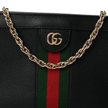 Gucci Calfskin GG Web Small Ophidia Chain Shoulder Bag Black 7 of 9