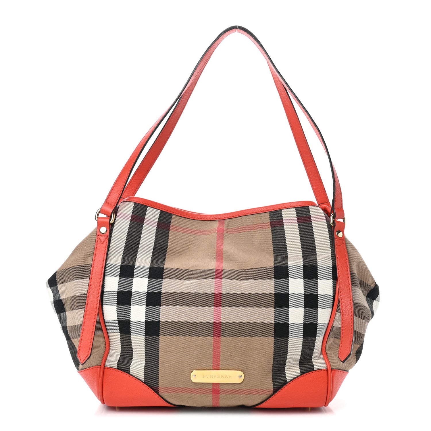 Burberry House Check Small Canterbury Tote Bright Russet 1 of 21