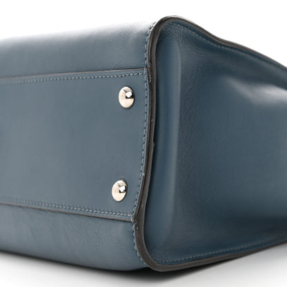 Fendi Vitello Seta Shiny Nappa Medium Peekaboo Iconic Satchel Blue Pink 10 of 12