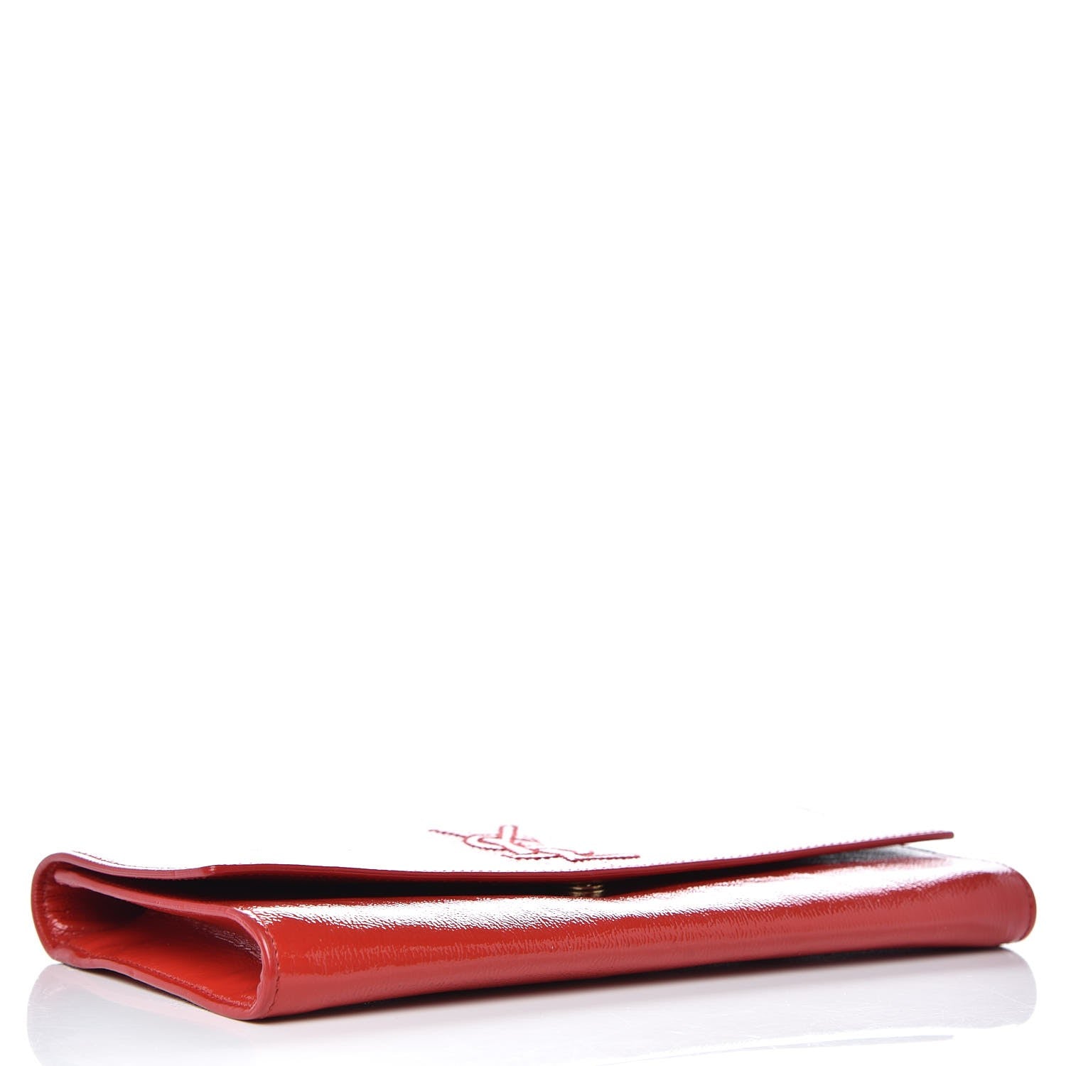 Saint Laurent Textured Patent Small Belle De Jour Clutch Red 4 of 10