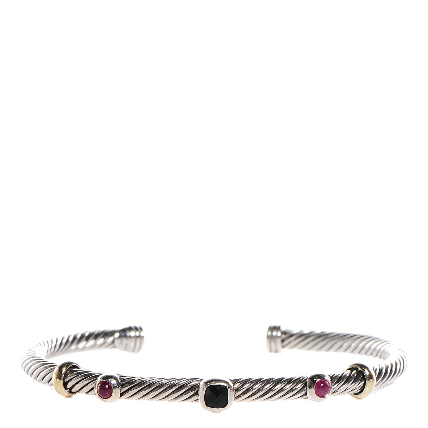Sterling 18k Onyx Tourmaline 4mm Renaissance Bracelet