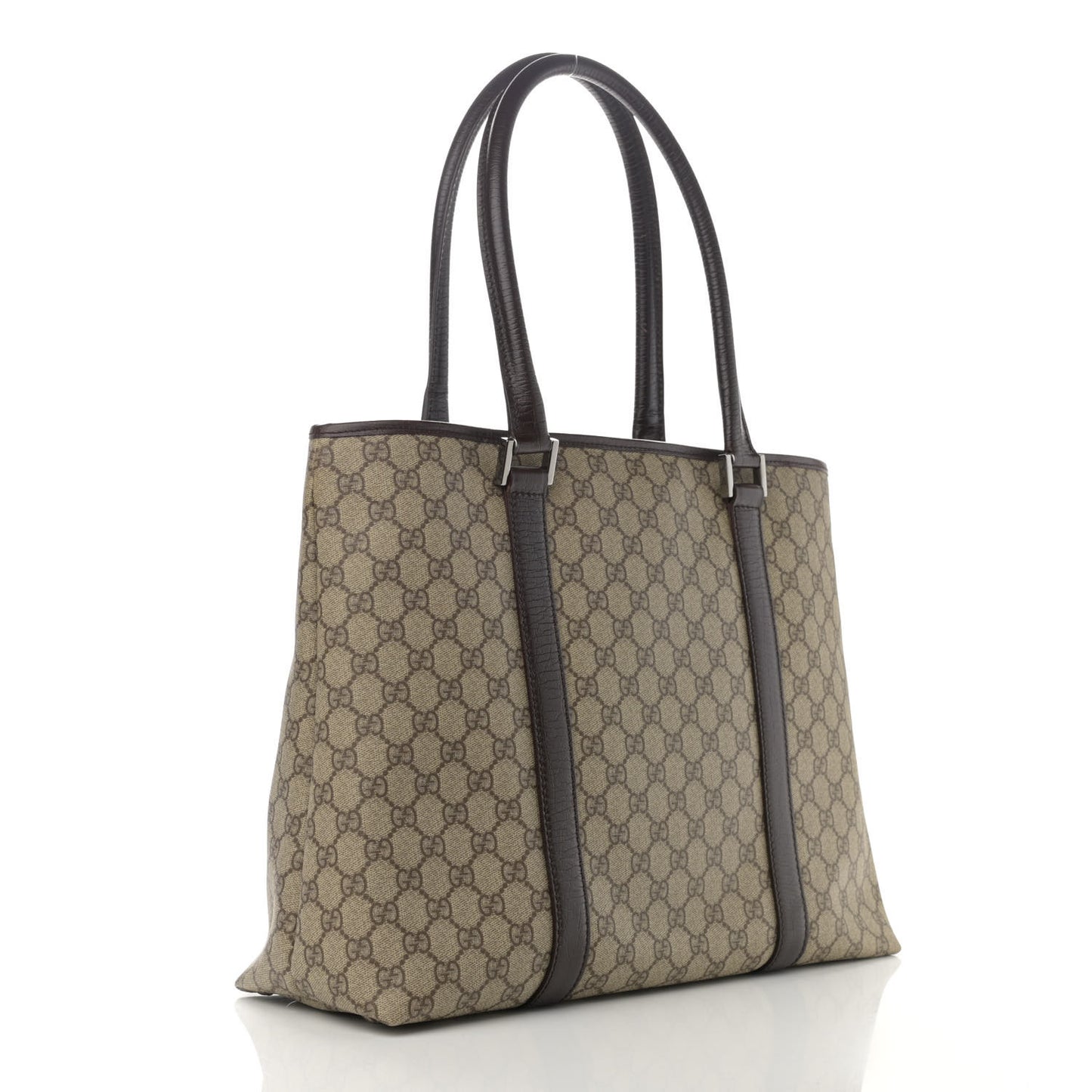 GG Plus Monogram Tote Dark Brown