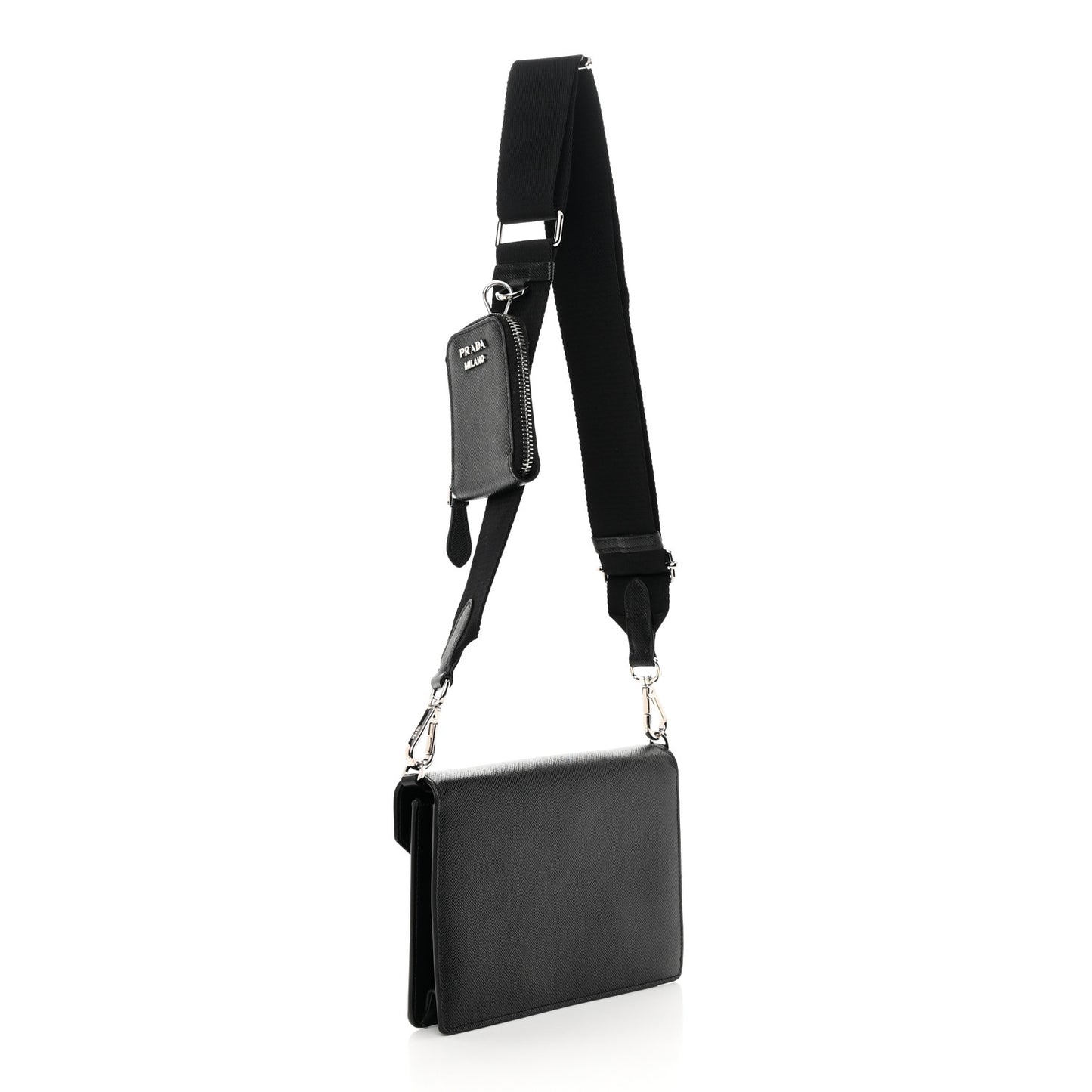 Saffiano City Calf Mini Envelope Bag Black