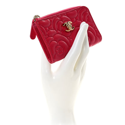 Chanel Caviar Camellia Embossed Key Holder Case Fuchsia 2 of 8