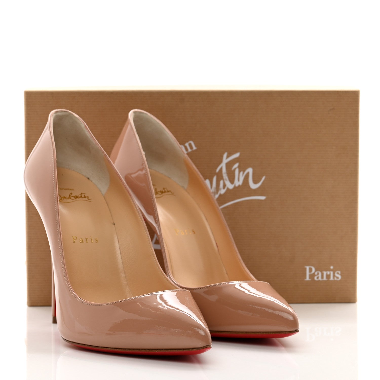 Christian Louboutin Patent Pigalle Follies 100 Pumps 39.5 Nude 8 of 8