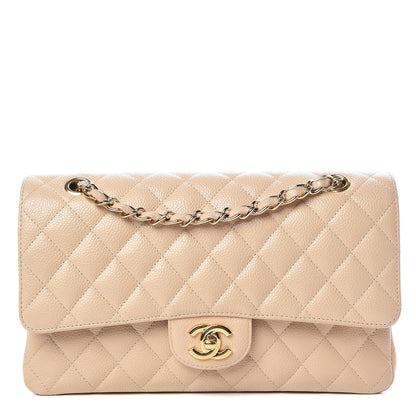 Chanel Caviar Quilted Medium Double Flap Beige Clair 1 of 9