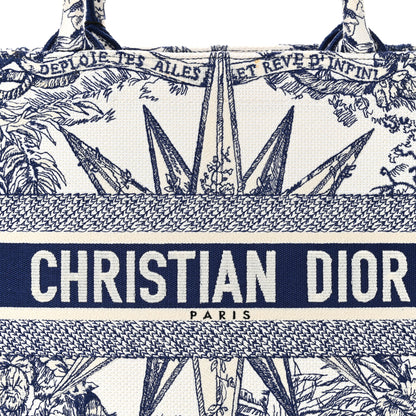 Christian Dior Canvas Embroidered Medium Reve d'Infini Book Tote Blue 8 of 12