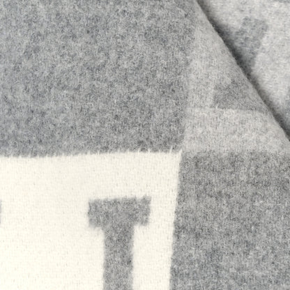 Hermes Wool Cashmere Avalon III Blanket Ecru Gris Clair 6 of 6