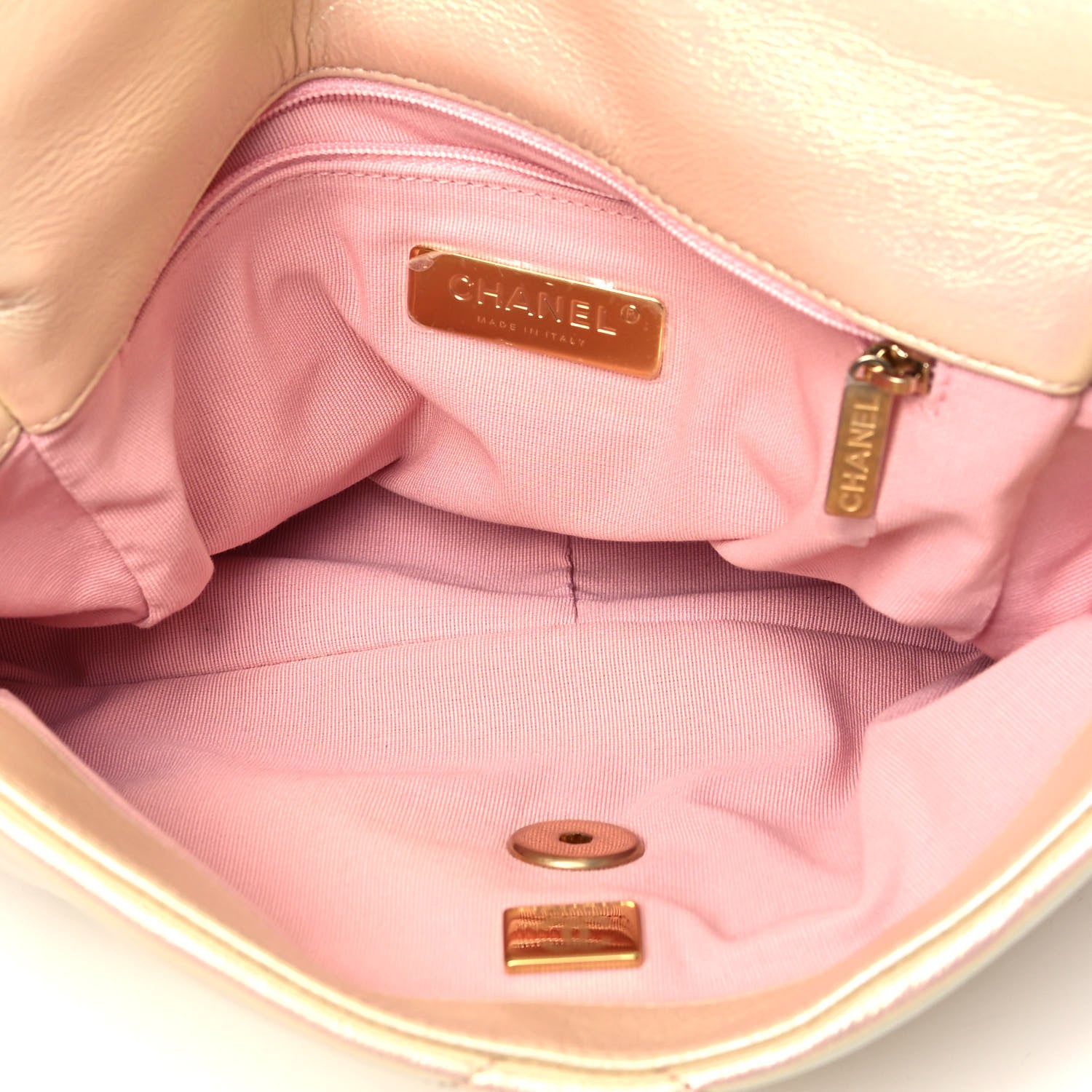 Chanel Iridescent Lambskin Quilted Medium Chanel 19 Flap Pink 5 of 9