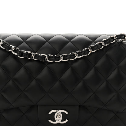 Chanel Lambskin Quilted Jumbo Double Flap Black 8 of 11
