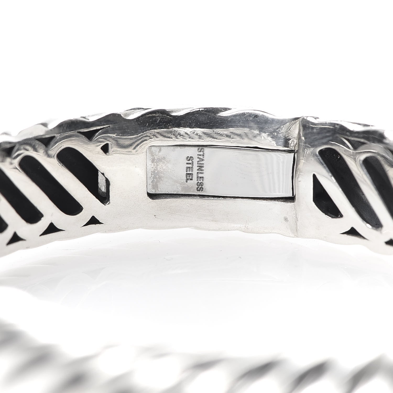 David Yurman Sterling Silver Diamond 10mm Sculpted Cable Bracelet 4 of 5