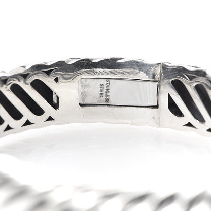 David Yurman Sterling Silver Diamond 10mm Sculpted Cable Bracelet 4 of 5