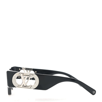 Louis Vuitton Acetate Enamel LV Link Cat Eye Sunglasses Z1663W Black 3 of 9