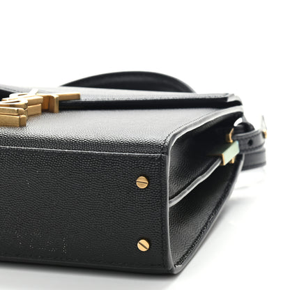 Saint Laurent Grain de Poudre Mini Classic Monogram Cassandra Top Handle Black Rouge Legion 10 of 11