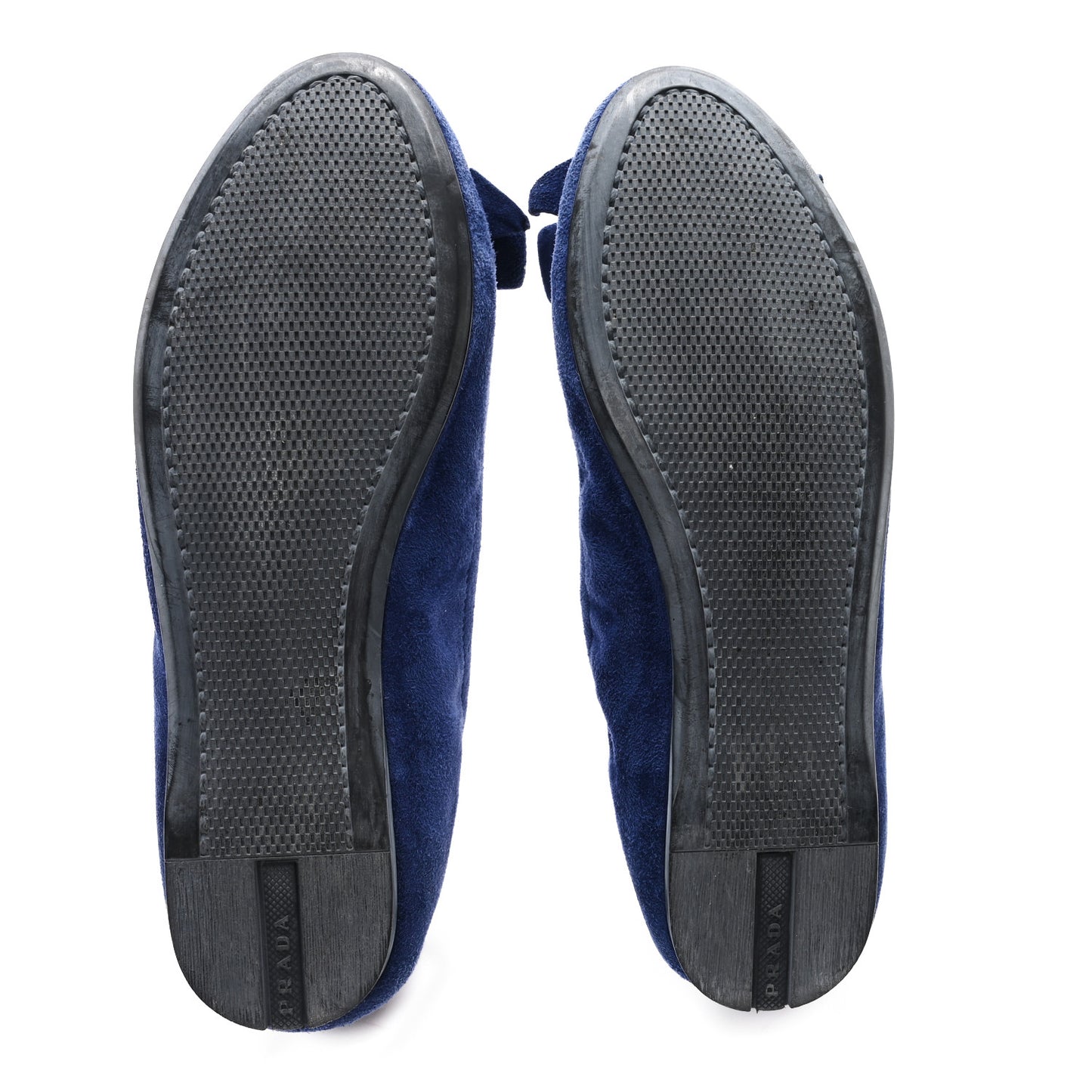 Suede Bow Logo Ballerina Flats 35.5 Blue