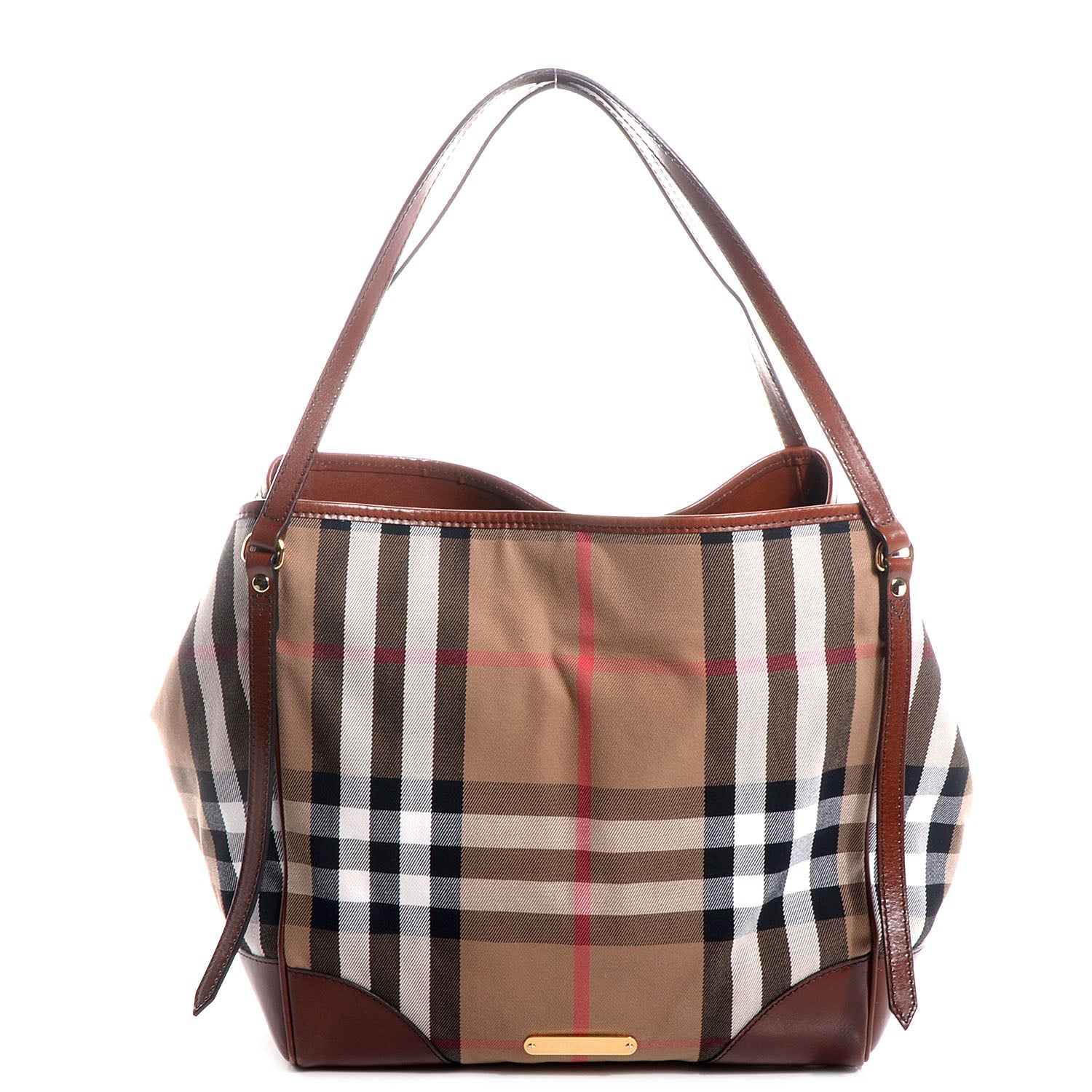 Burberry House Check Medium Canterbury Tote Dark Tan 1 of 11