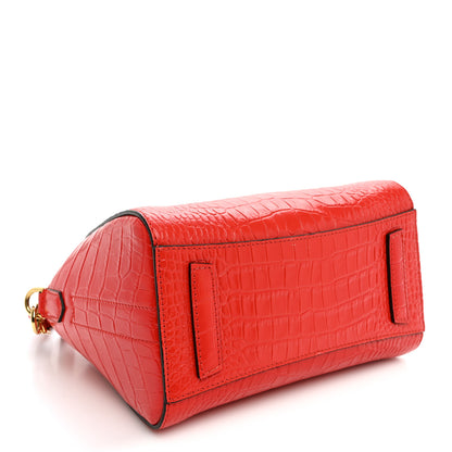 Givenchy Calfskin Crocodile Embossed Mini Antigona Red 4 of 9