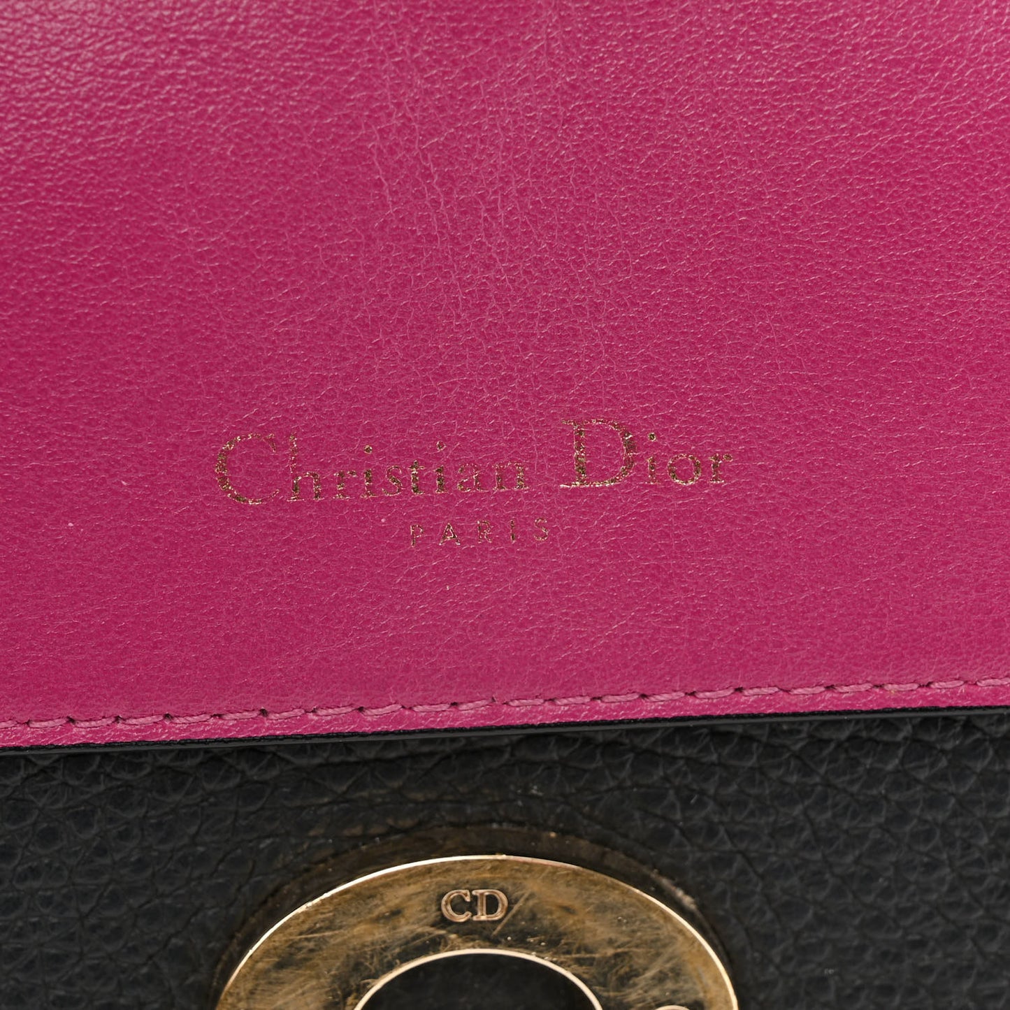 Bullcalf Small Be Dior Flap Black Fraise