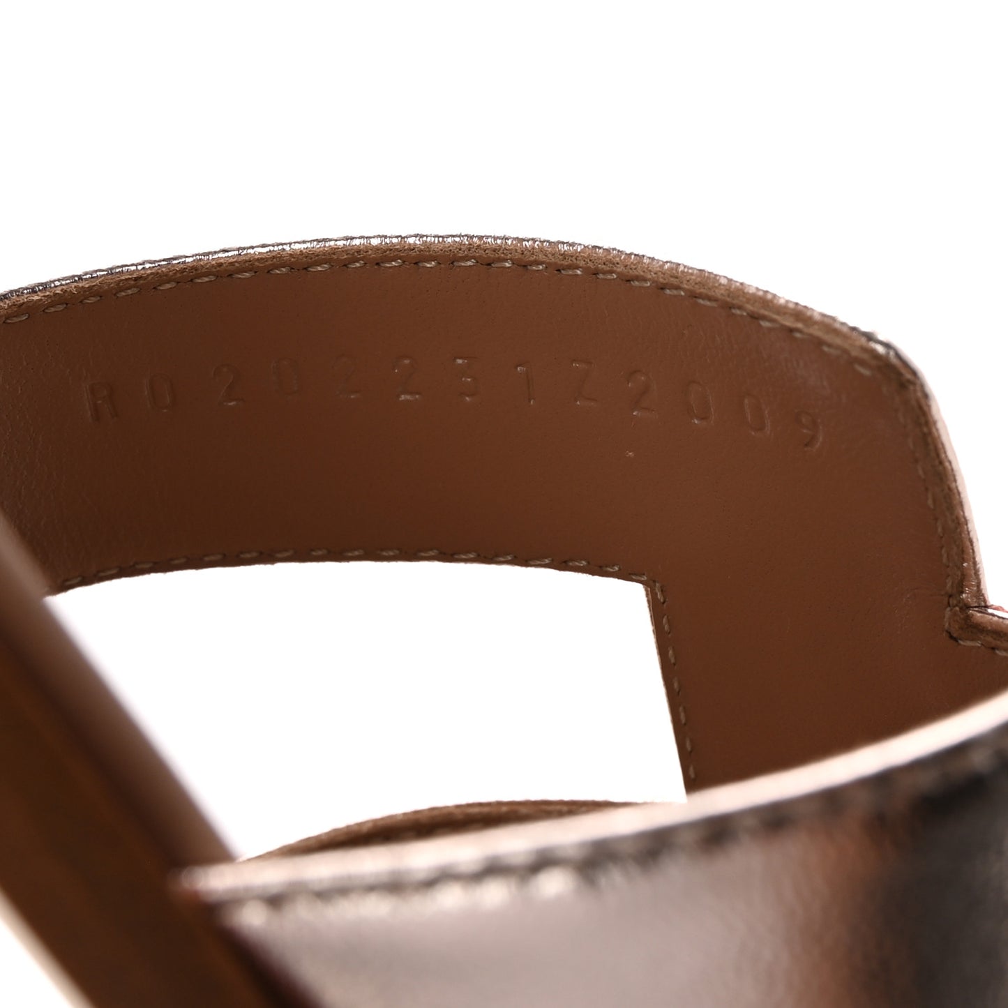 Metallic Calfskin Oran Sandals 39 Rose Dore