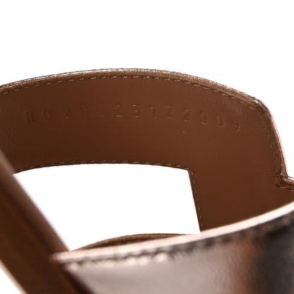 Hermes Metallic Calfskin Oran Sandals 39 Rose Dore 9 of 10