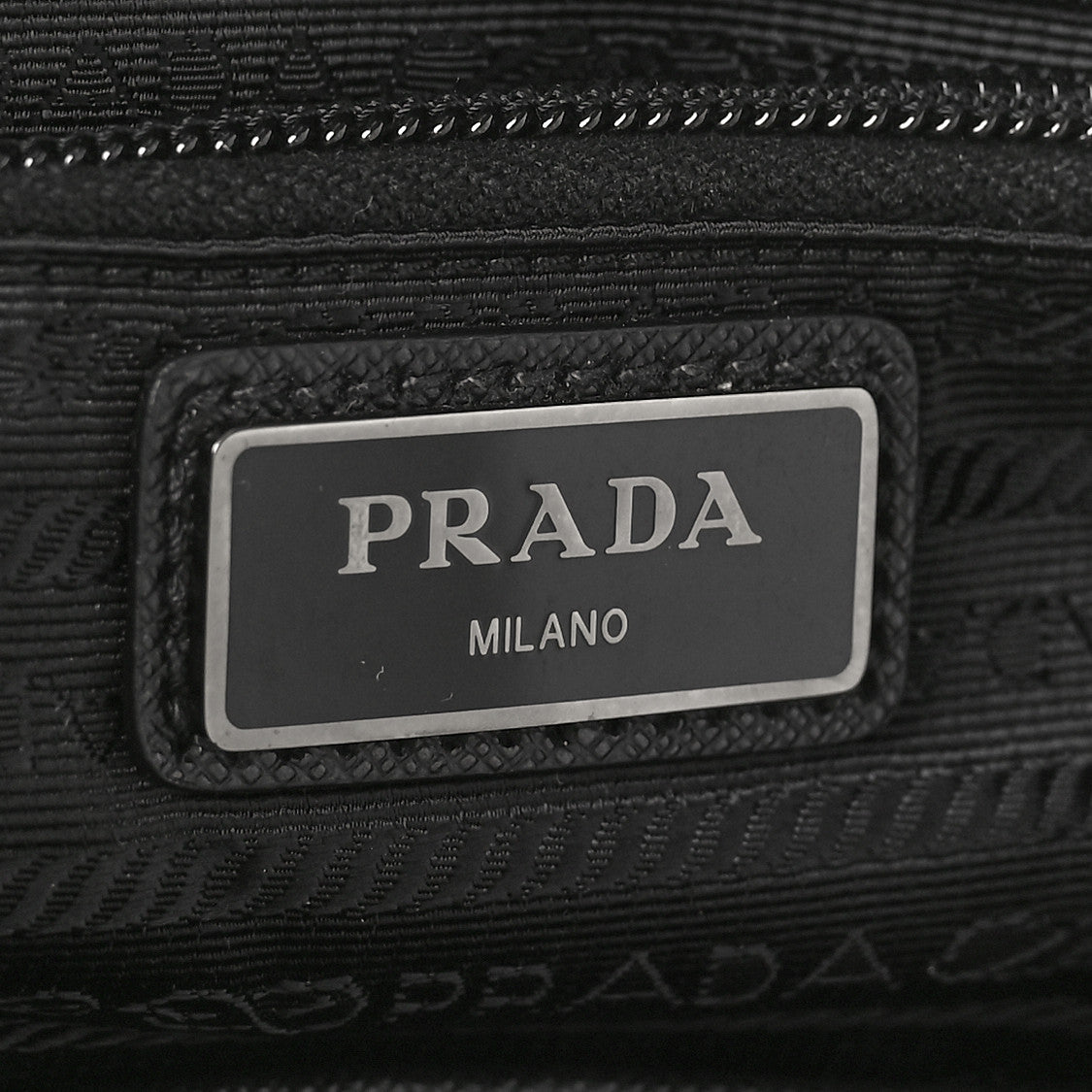 Re-Nylon Saffiano Logo Double Buckle Backpack Black