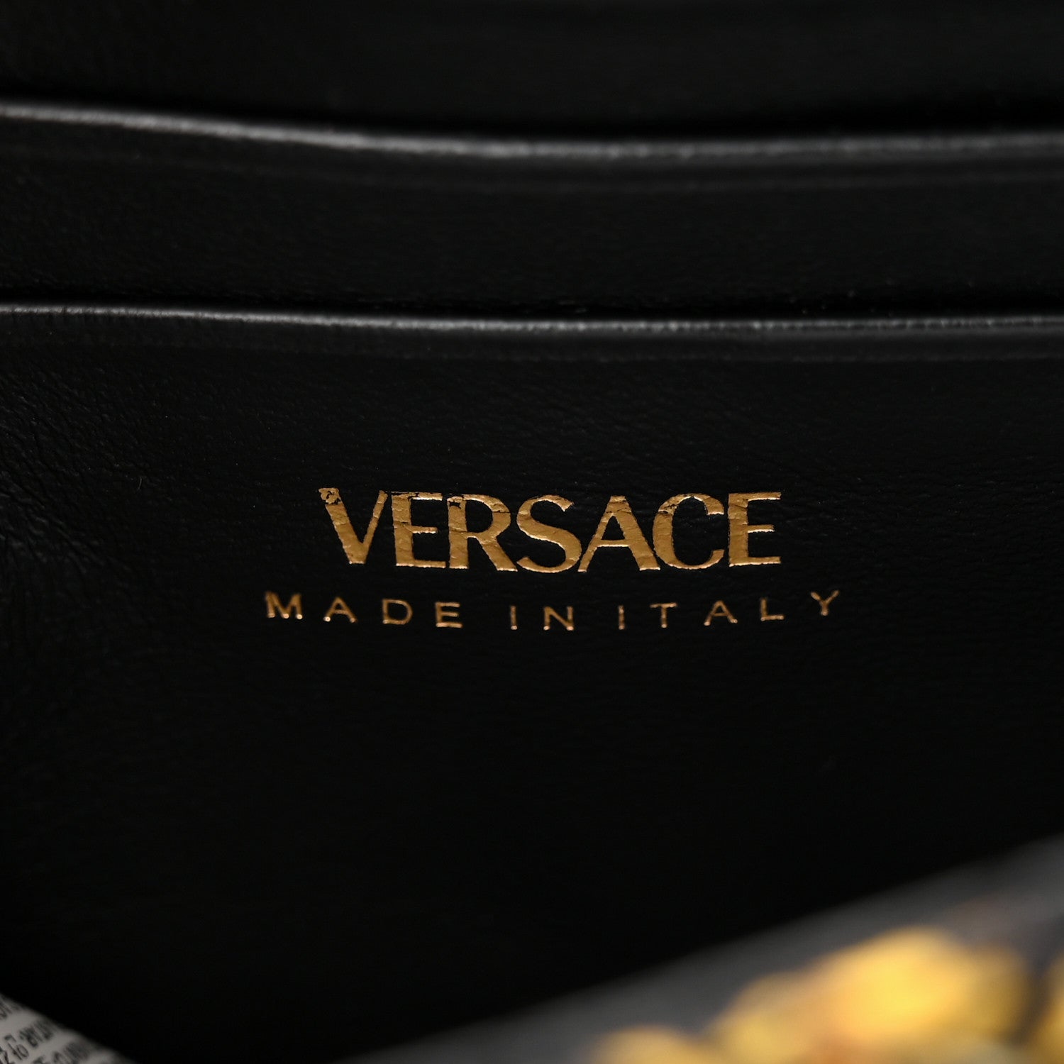 Versace Silk Barocco Printed Quilted Virtus V Mini Chain Flap Shoulder Bag Black Gold 6 of 9