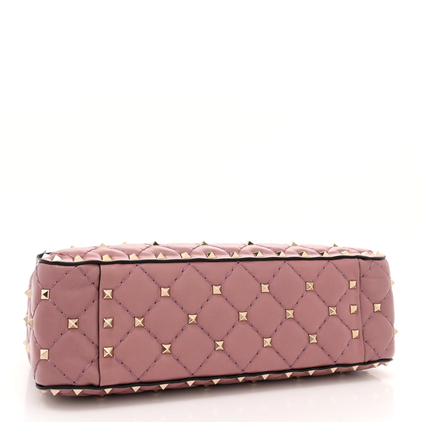 Lambskin Medium Rockstud Spike Shoulder Bag Antique Rose