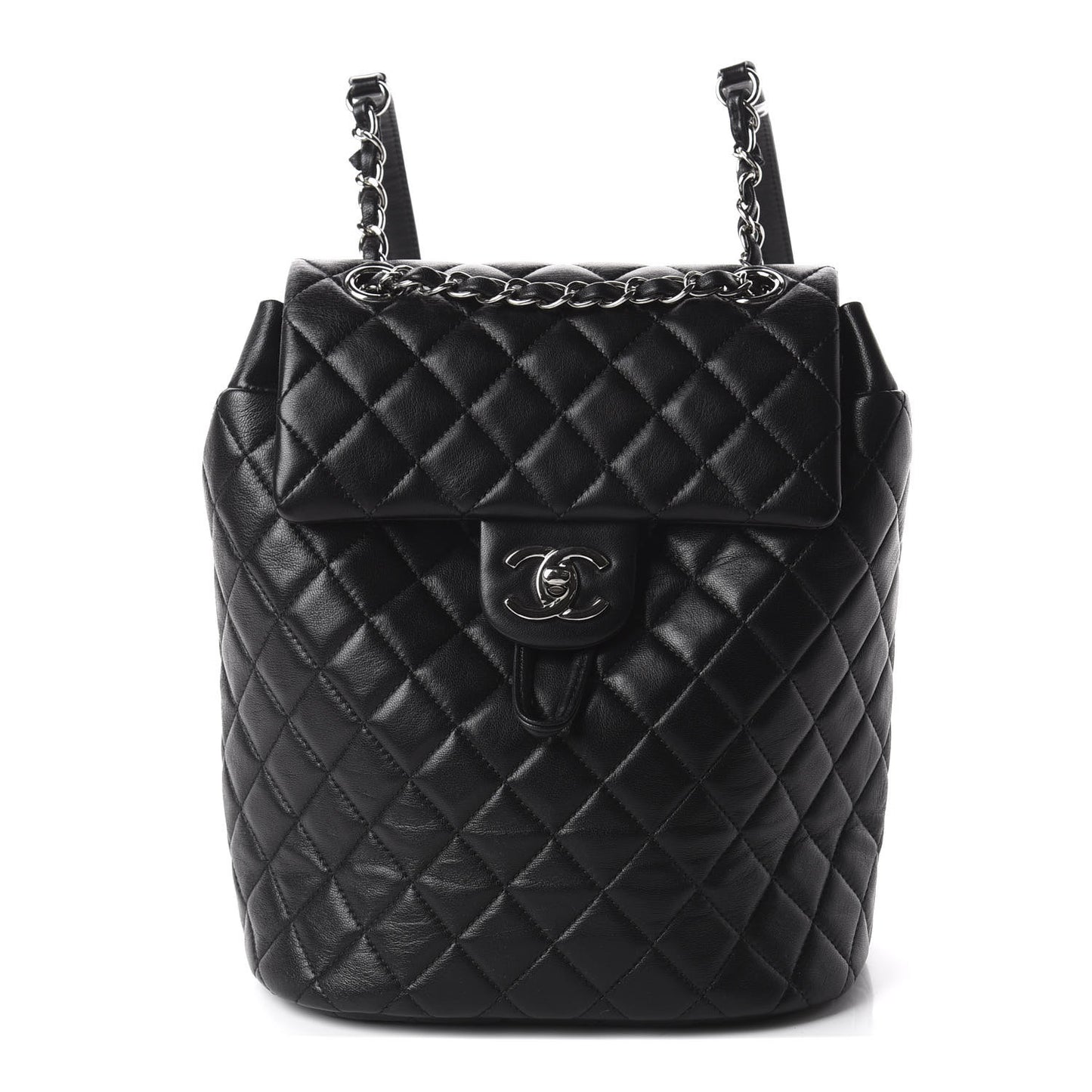 Lambskin Quilted Small Urban Spirit Backpack Black