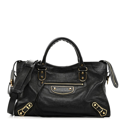 Balenciaga Chevre Gold Metallic Edge Hardware City Black 3 of 11