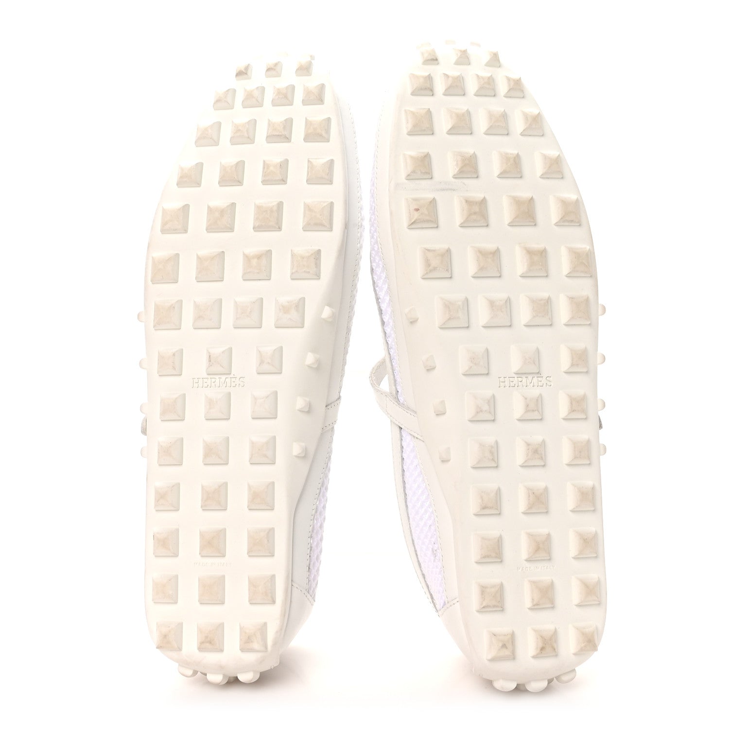 Hermes Crochet Knit Calfskin Kichu Ballet Flats 39 White 6 of 9