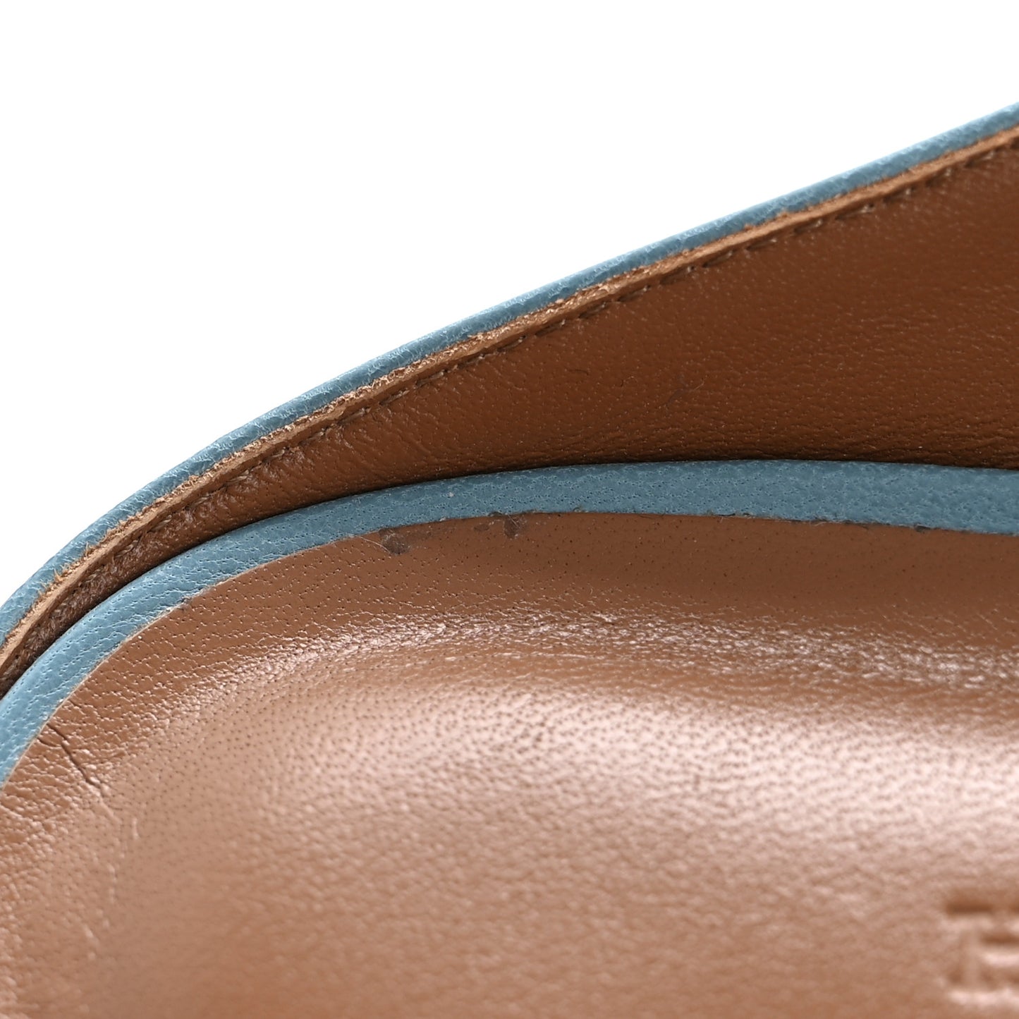 Goatskin Rivoli Mules   36 Bleu Ciel