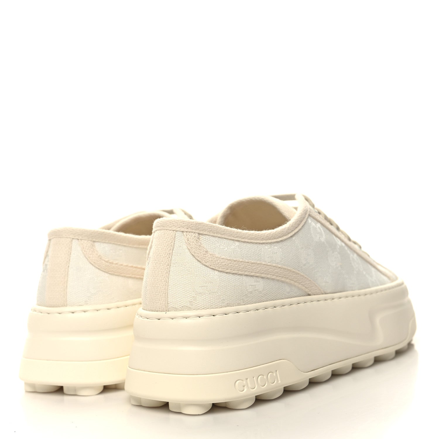 Gucci GG Monogram Womens 1977 Tennis Platform 52mm Sneakers 38 Great White Mystic White 4 of 7