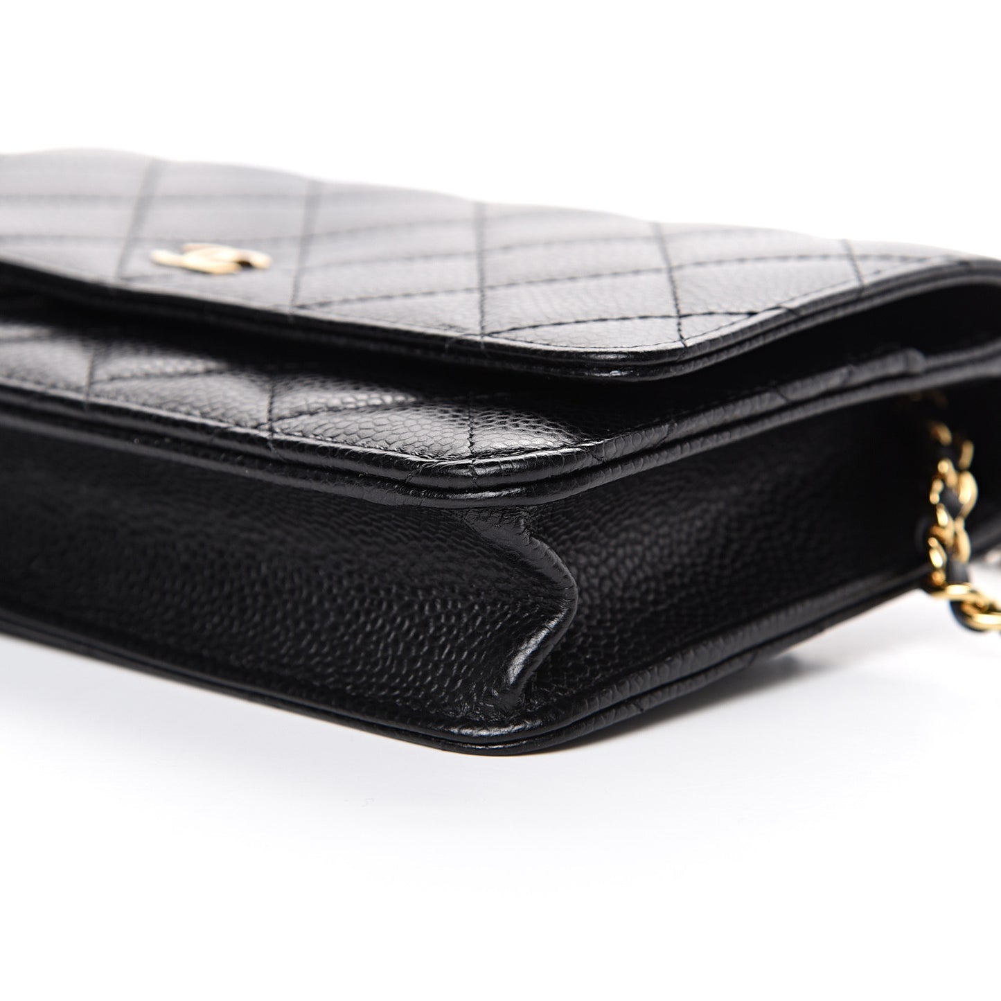 Caviar Quilted Wallet On Chain WOC Black