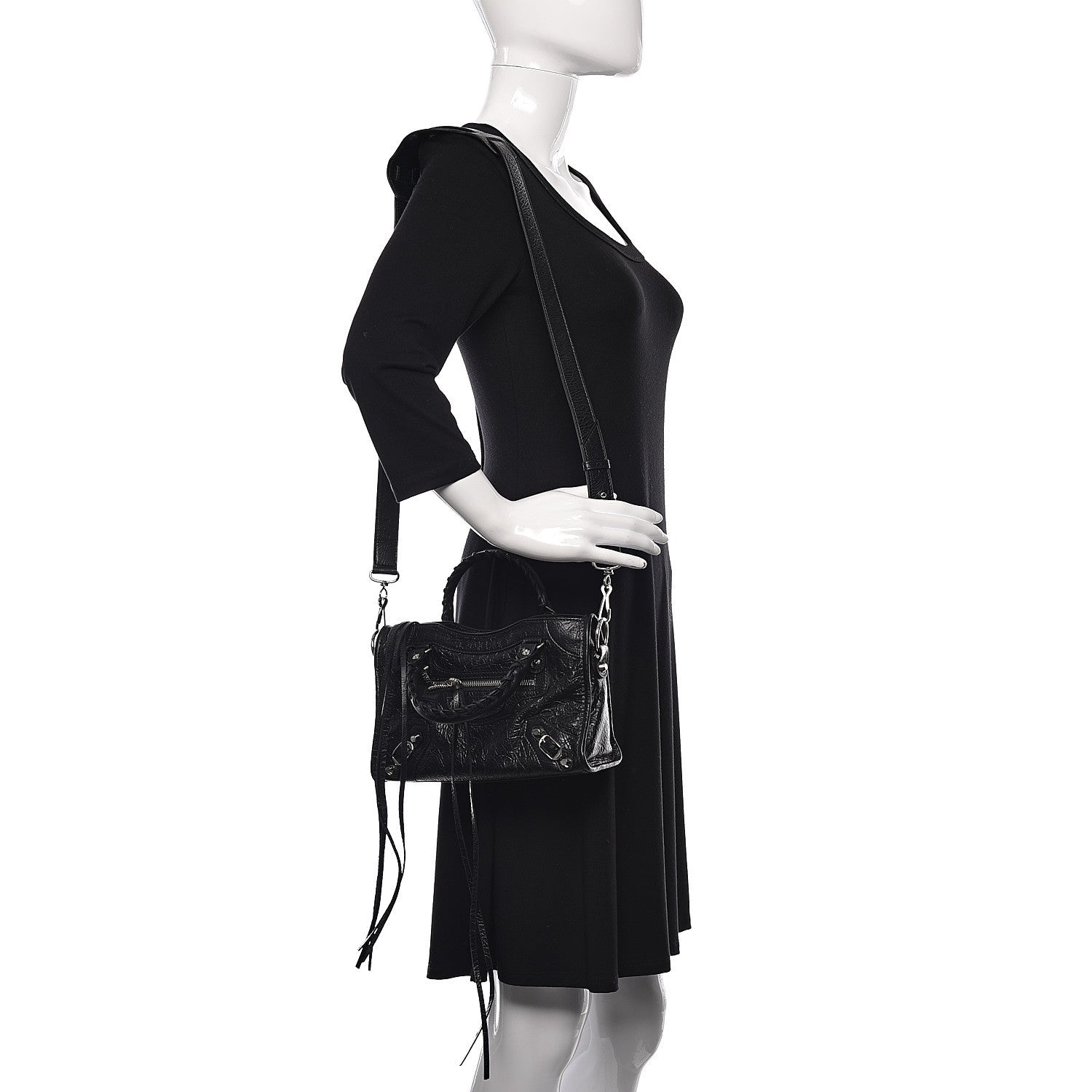 Balenciaga Agneau Classic Silver Hardware Mini City Gris Fossile 2 of 10