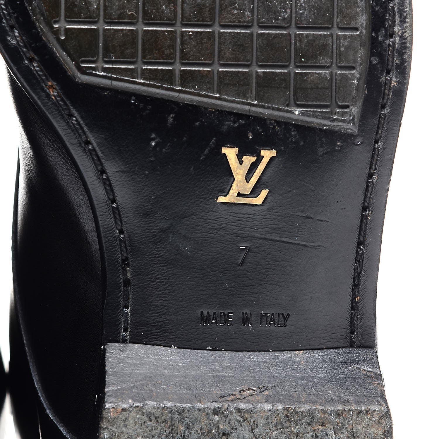 Louis Vuitton Calfskin Lace Up Ankle Boots 7 Black 8 of 10
