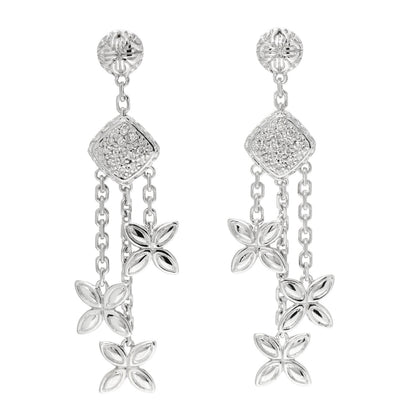 John Hardy Sterling Silver Diamond Batu Kawung Chandelier Earrings 1 of 4
