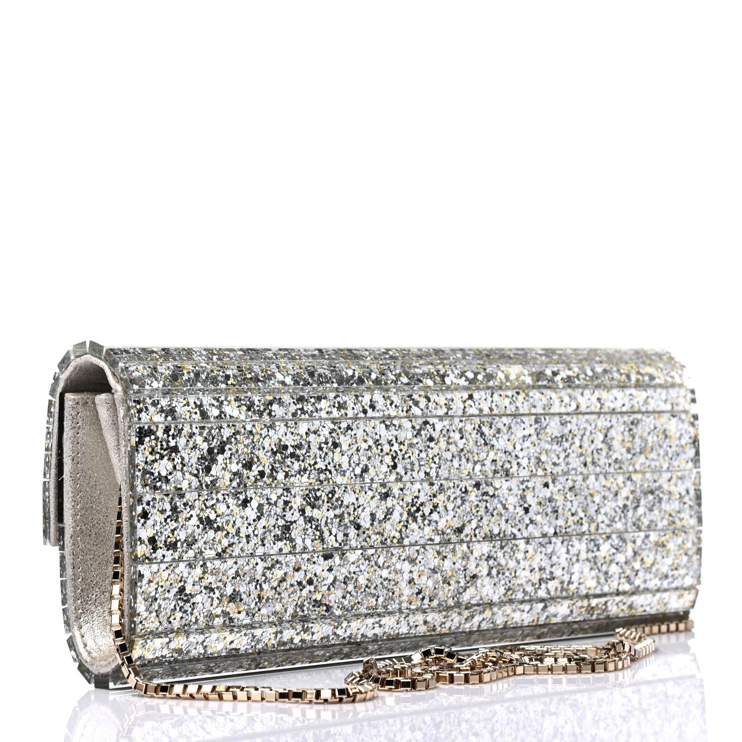 Jimmy Choo Acrylic Glitter Sweetie Clutch Champagne 2 of 4