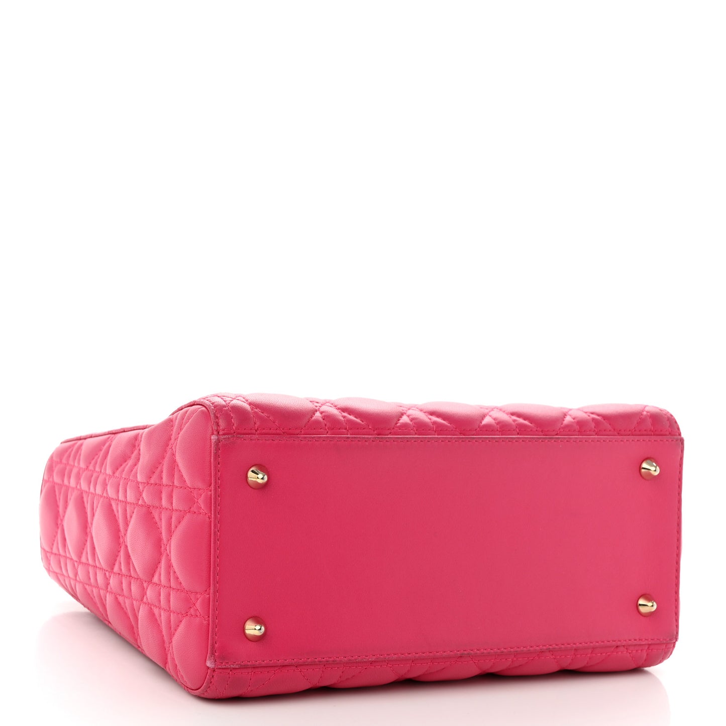 Lambskin Cannage Medium Lady Dior Fuchsia