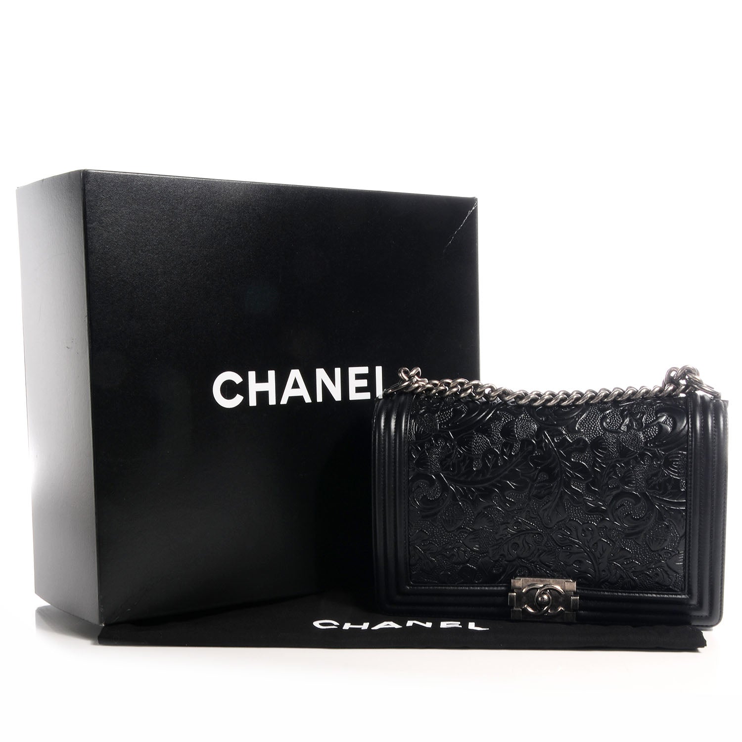 Chanel Leather Cordoba Medium Boy Flap Black 8 of 8
