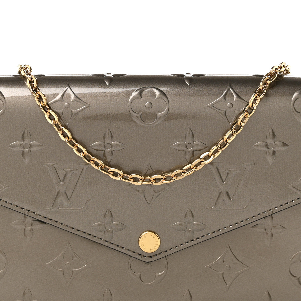 Vernis Felicie Pochette Chain Wallet Champagne Metallise
