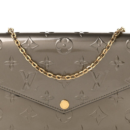 Louis Vuitton Vernis Felicie Pochette Chain Wallet Champagne Metallise 8 of 11