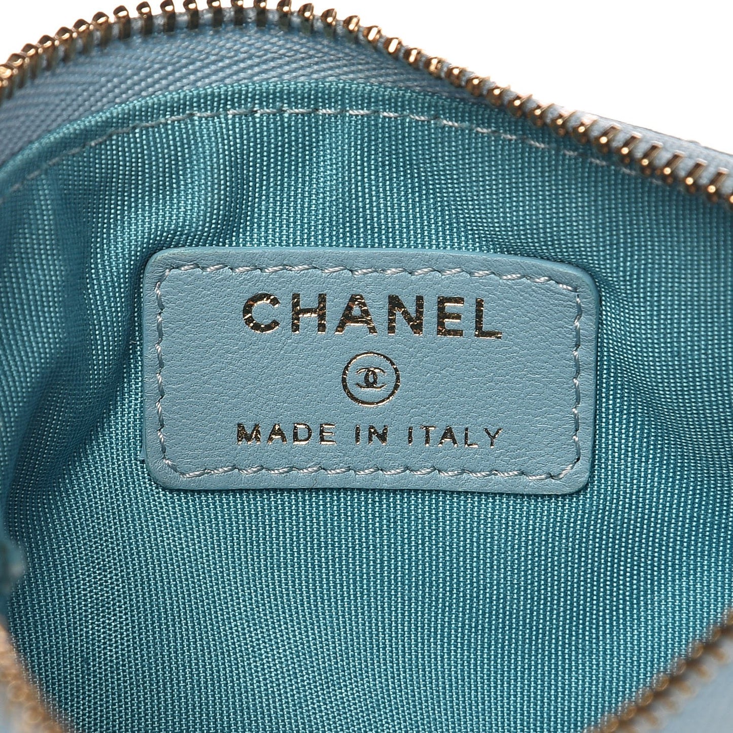 Lambskin Quilted Small Cosmetic Case Blue