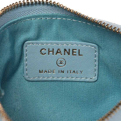 Chanel Lambskin Quilted Small Cosmetic Case Blue 5 of 7