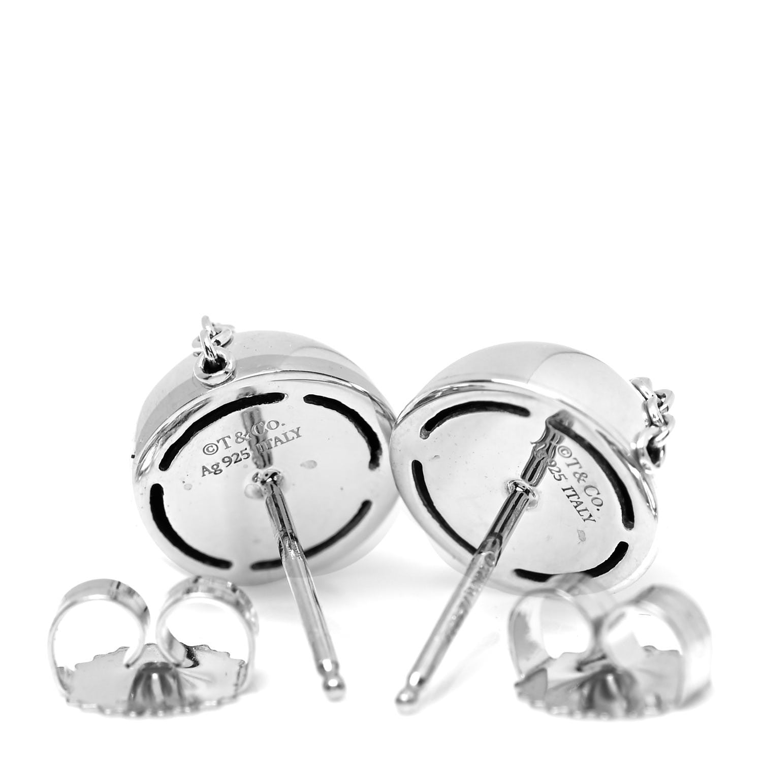 Tiffany Sterling Silver HardWear Bolt Ball Earrings 4 of 5