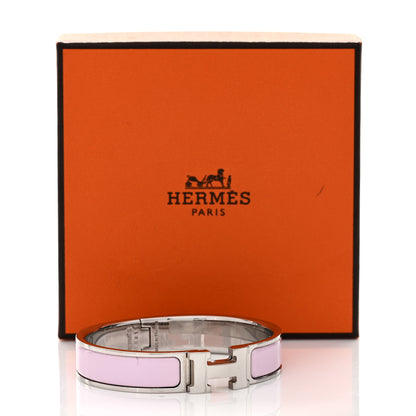 Hermes Enamel Narrow Clic Clac H Bracelet PM Rose Dragee 5 of 5
