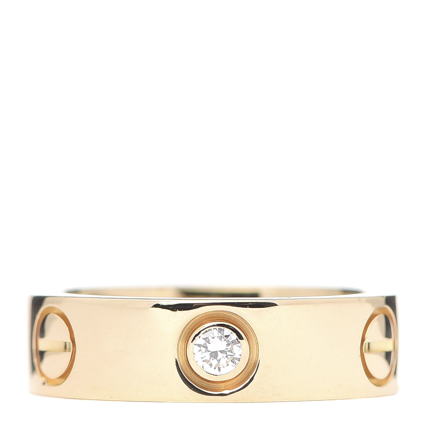 18K Yellow Gold 3 Diamond 5.5mm LOVE Ring 51 5.75