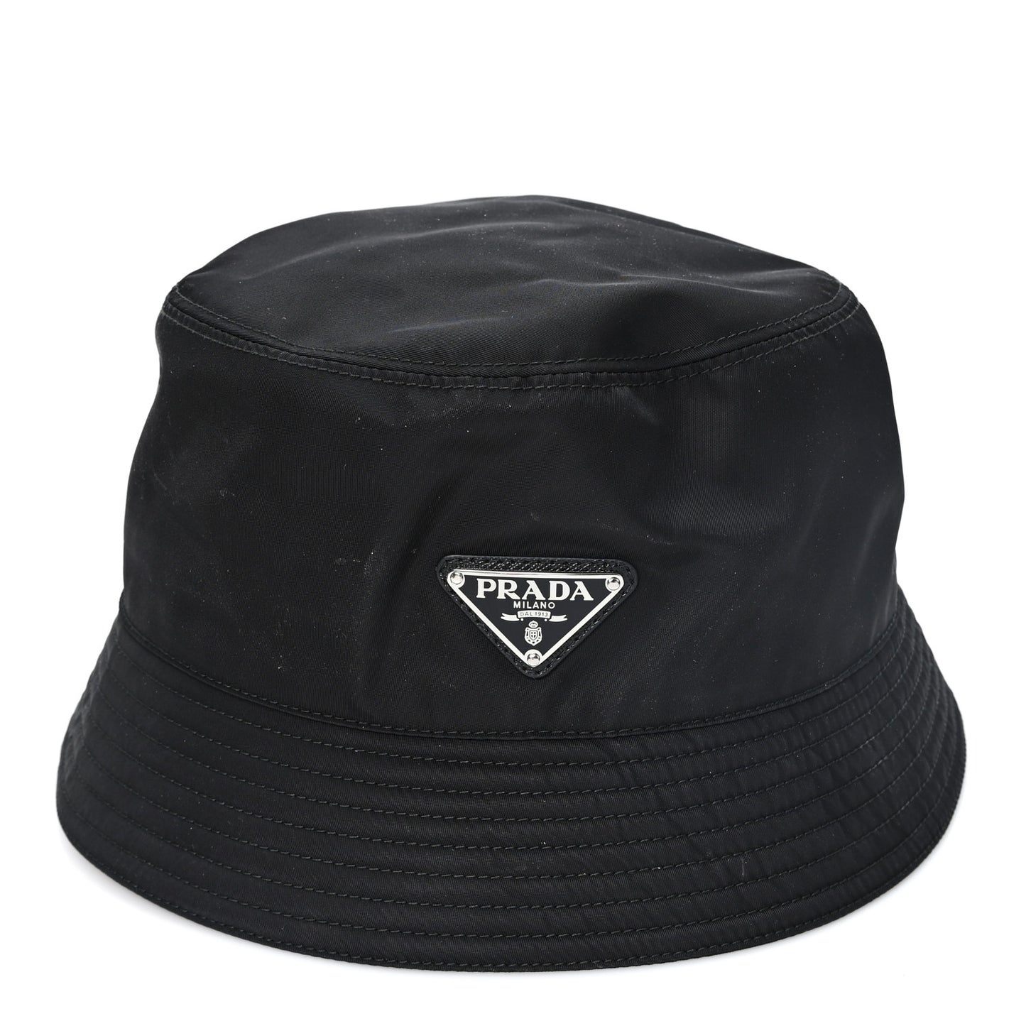 Re-Nylon Metal Triangle Logo Womens Bucket Hat XXL Black